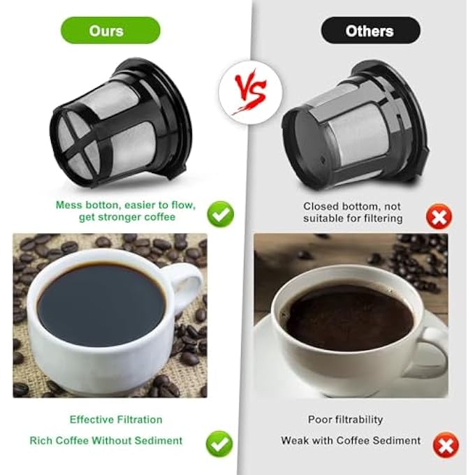 SWIUKPHE Reusable K Cups 6 Pack K Cup Reusable Coffee Pods With Bpa Free Plastic Refillable K Cup Coffe Pods With 304 Mess - Image 5