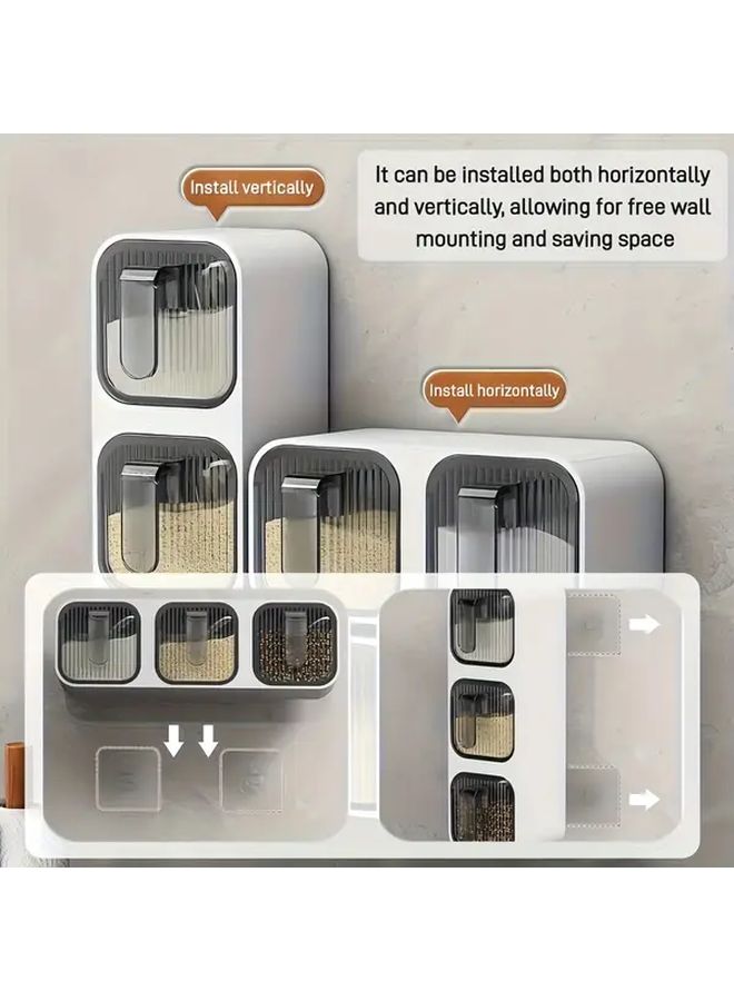 Gray 3 Tier Wall Mounted Spice Rack No Drill Adhesive With Shelf Liner - Image 5