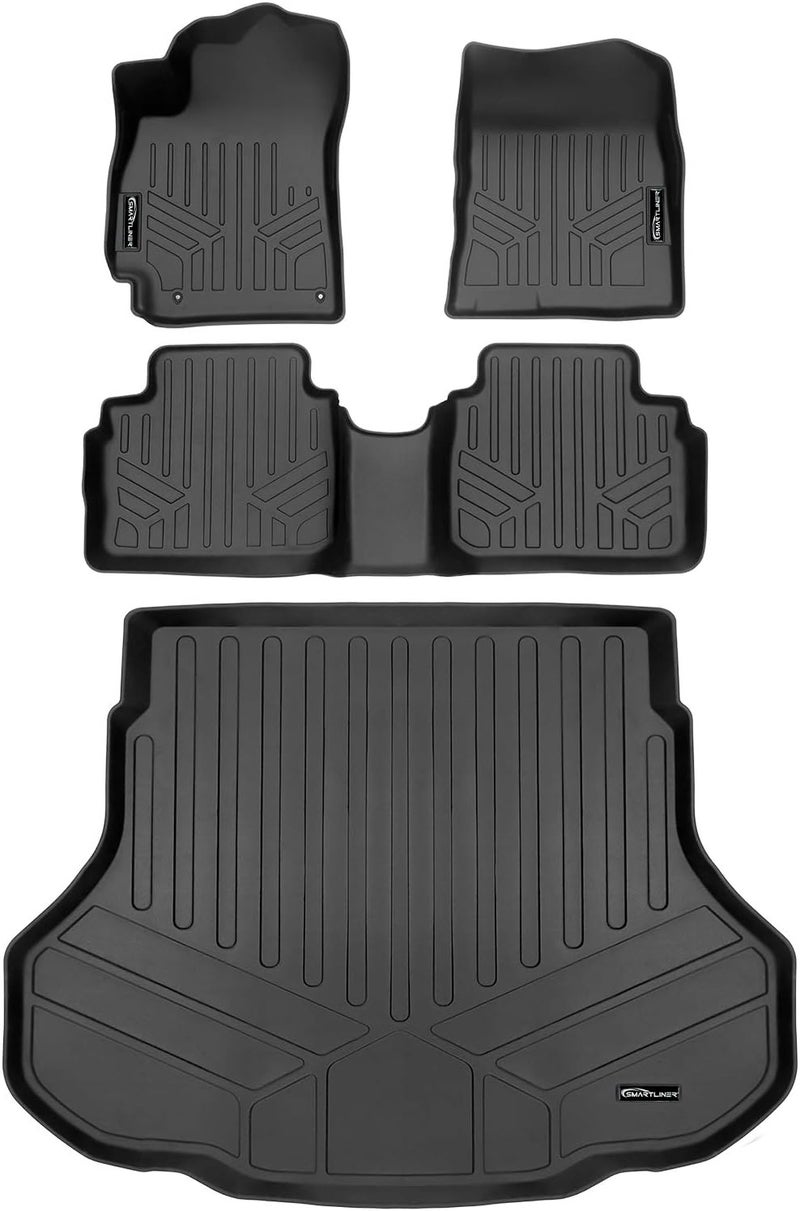 SMARTLINER Custom Fit All Weather Black 2 Row Floor Mats and Cargo Liner Set for 2021 Hyundai Elantra - Image 1