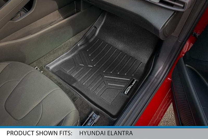 SMARTLINER Custom Fit All Weather Black 2 Row Floor Mats and Cargo Liner Set for 2021 Hyundai Elantra - Image 3