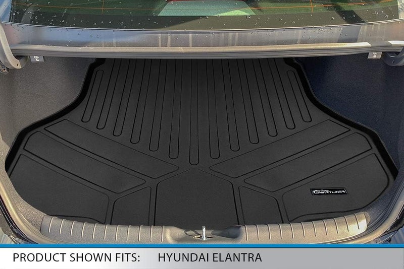SMARTLINER Custom Fit All Weather Black 2 Row Floor Mats and Cargo Liner Set for 2021 Hyundai Elantra - Image 5