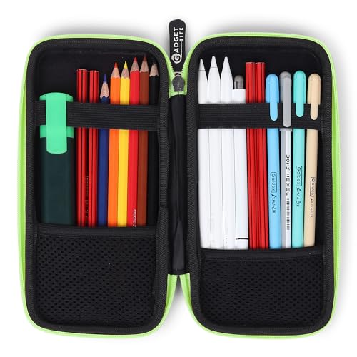 GadgetBite EVA Pencil Case Pen Pouch Holder Bag Stationery Box Large Storage EVA Hard Shell for School Supplies Office Stuff (Medium)-Green - Image 5
