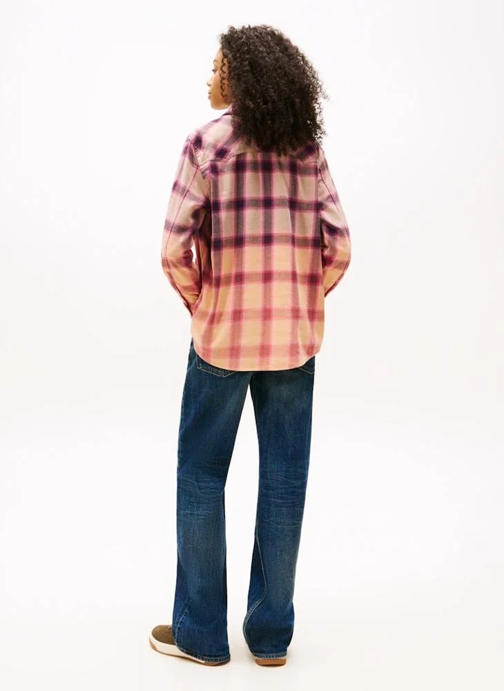 TOMMY JEANS Checked Long Sleeve Shirt