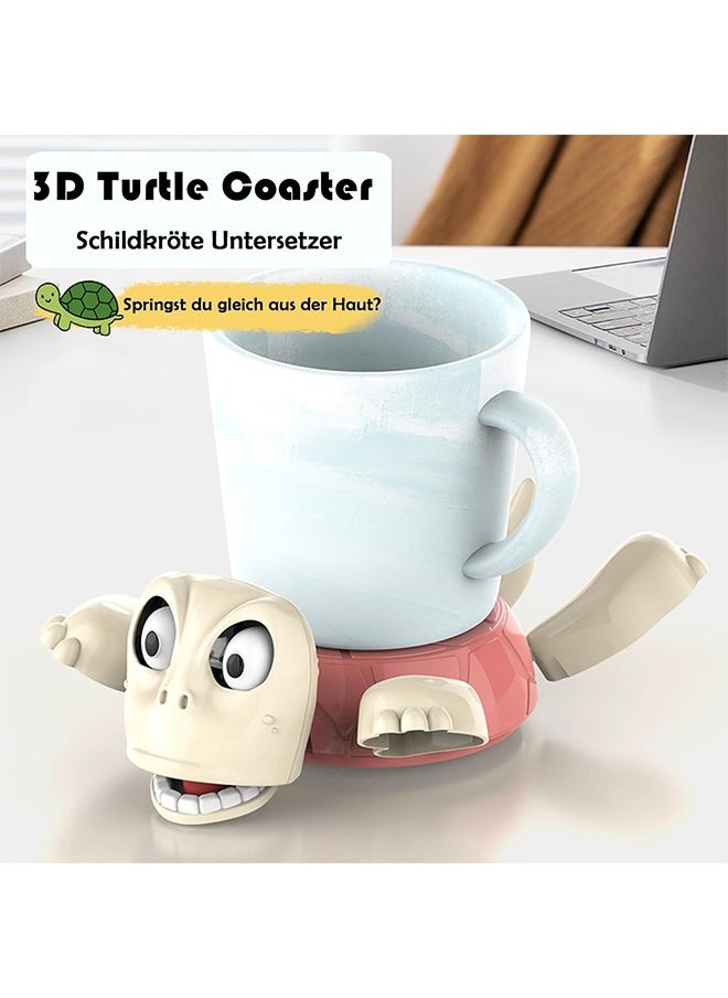 Generic Turtle Coaster Funny Turtle Cup Holder with Surprise Expression - Plastic Drink Pads Expressive Eyes and Raised Limbs for Home Bar Office  - Image 3