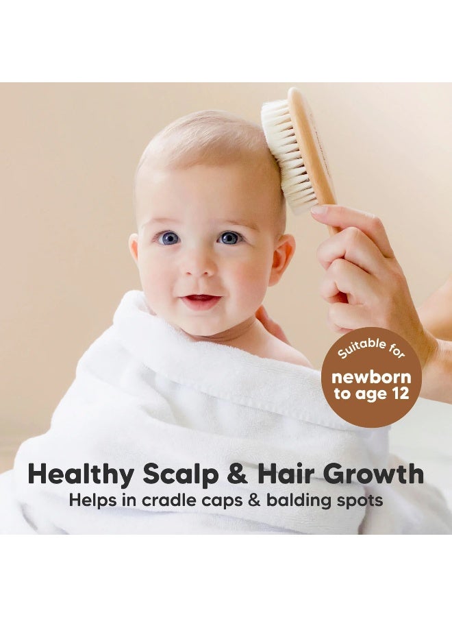 KeaBabies Baby Hair Brush and Comb Set, Newborn Grooming Set, Golden Oak - Image 5