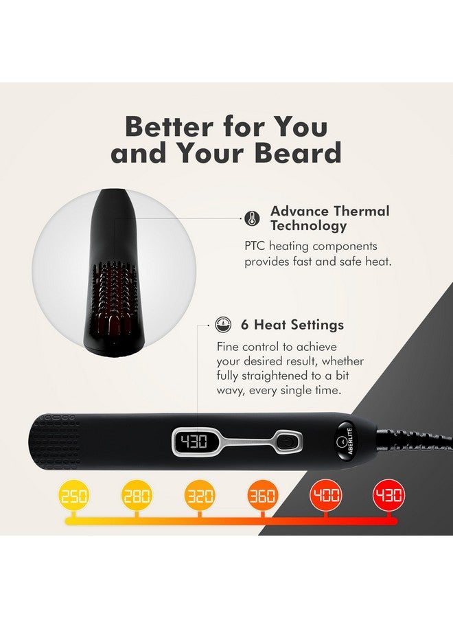 Aberlite EDC - Men's Professional Heated Beard Straightening Brush and Grooming Tool (for 0.5 inch plus Beards) (Black) - Image 2