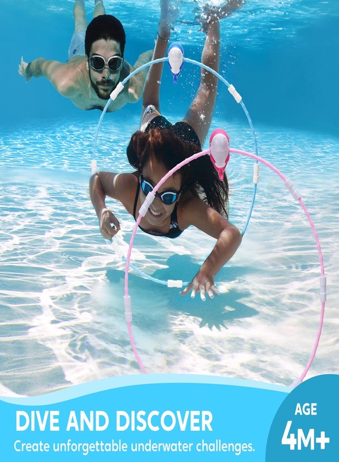 SYNCFUN Pool Toys Diving Rings, 2 Packs Swim Thru Rings Dive Pool Game Underwater for Kids for Summer Activities Party Gifts Outdoor - Image 4