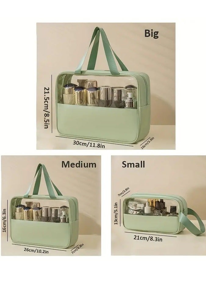 أوريتي حقيبة مكياج شفافة مع سحاب حقيبة مكياج محمولة حقيبة مكياج شفافة للسفر حقيبة حجم كورت حقيبة متوافقة مع شركة طيران المطار حقيبة مكياج للسفر للنساء والرجال حقيبة مكياج شفافة كبيرة - Image 4