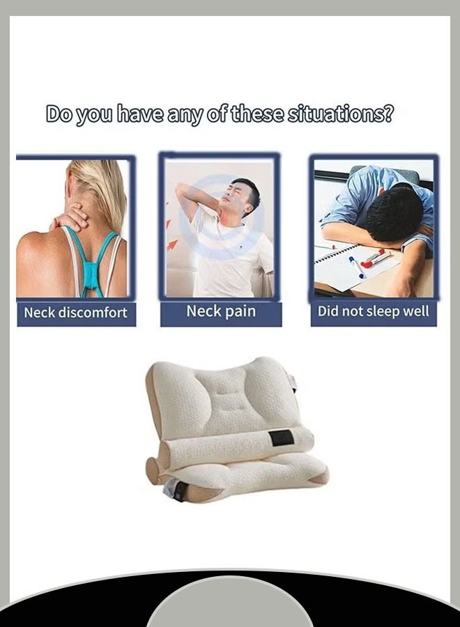 Sleeping Pillow Ergonomic Contour Pillow For Neck And Shoulder Pain Orthopedic Pillow Pe Pillow Supports Washing Internal Hose Filling Adjustable Sleeping Pillow - Image 3