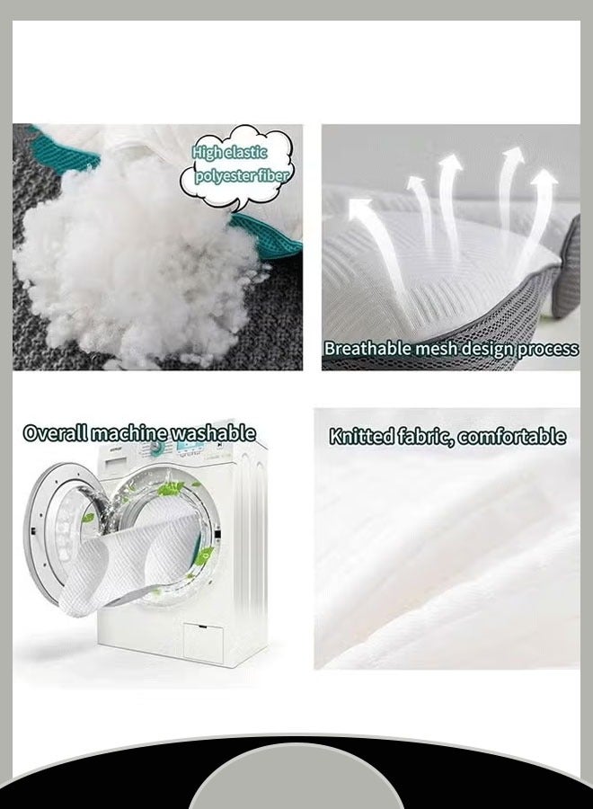 Sleeping Pillow Ergonomic Contour Pillow For Neck And Shoulder Pain Orthopedic Pillow Pe Pillow Supports Washing Internal Hose Filling Adjustable Sleeping Pillow - Image 5