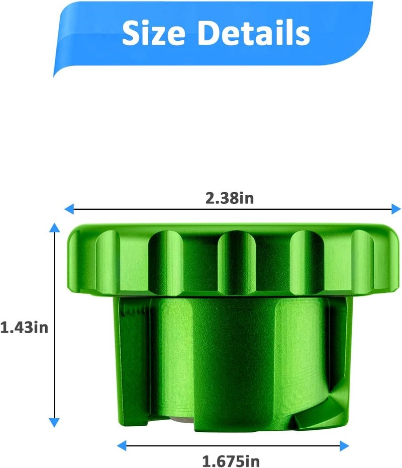 Wsays Green Magnetic Diesel Fuel Cap for Dodge Ram 1500 2500 3500 (2019-2024) - 6061 Aluminum Replacement Part 82215782 - Image 5