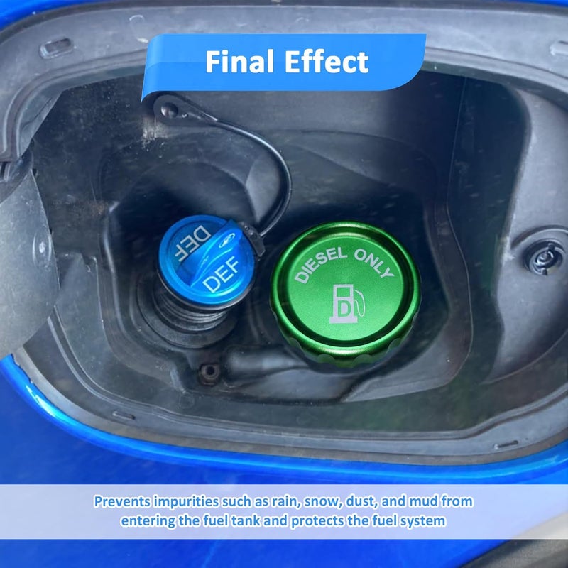 Wsays Green Magnetic Diesel Fuel Cap for Dodge Ram 1500 2500 3500 (2019-2024) - 6061 Aluminum Replacement Part 82215782 - Image 4