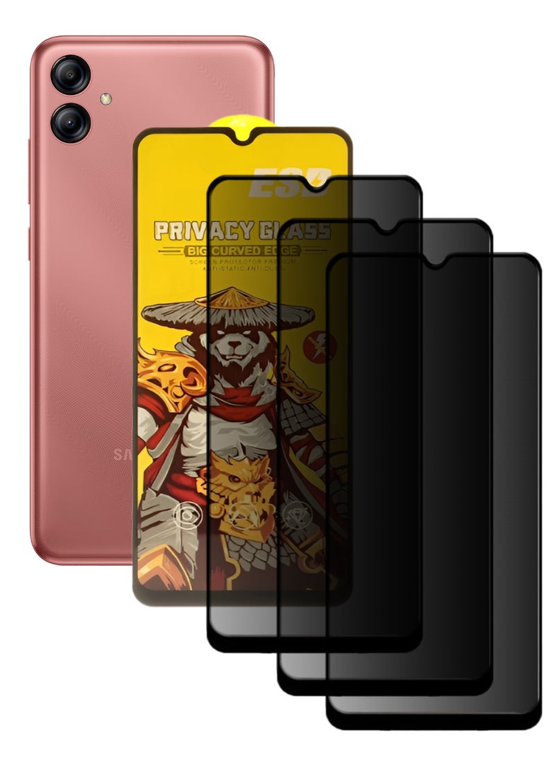 ESD 3 Pieces Tempered Dustproof Privacy Glass Screen Protector Compatible For Samsung Galaxy A04e - Image 1