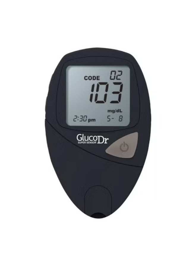 Gluco Dr GlucoDr SuperSensor Blood Glucose Meter + 25 Strips – Gold Electrode Technology - Image 1