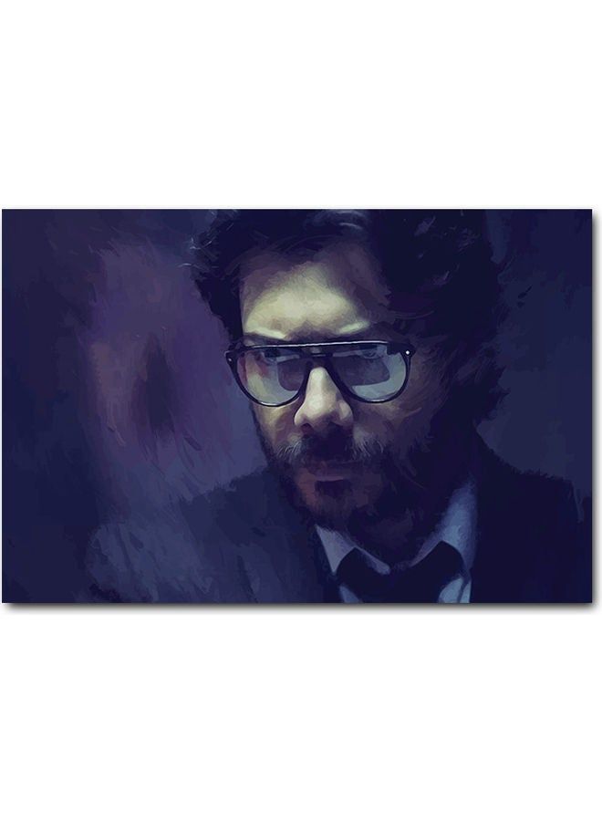 RYN The Professor La Casa De Papel Wall Art Black/Beige 40x60cm - Image 1