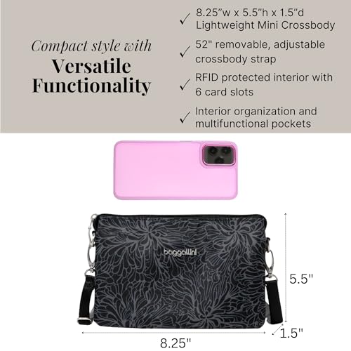 Baggallini The Only Mini Bag - 8.25"x 5.5" Lightweight Small Wristlet Crossbody Bag - Image 4