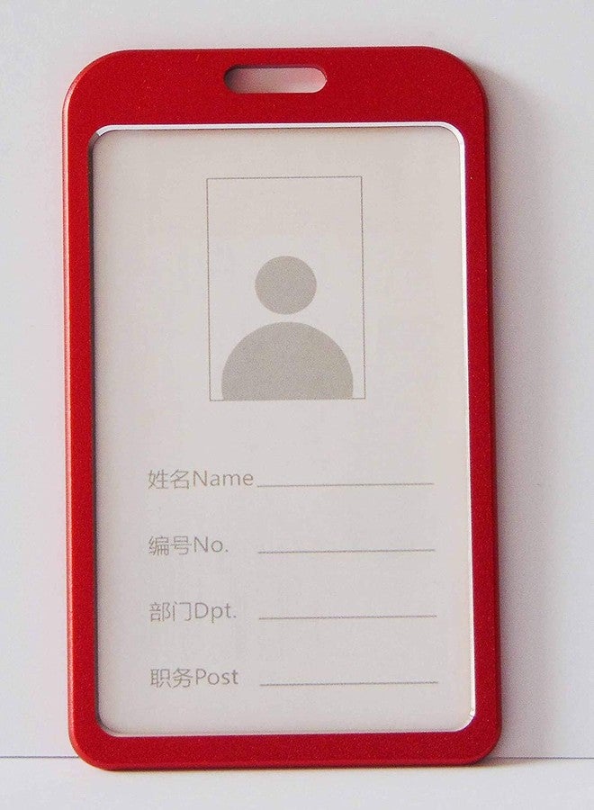 ProKart Natural Hard Metal Vertical ID card (Aluminum Alloy) ID Card Holder/Badge with Scratch Guard for Office ID Card Red Pack of 3 - Image 3