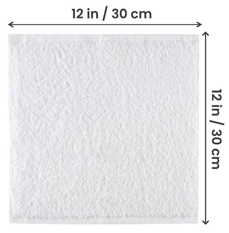 Utopia Towels 24 Pack Cotton Washcloths Set - 100% Ring Spun Cotton, Premium Quality Flannel Face Cloths, Highly Absorbent and Soft Feel Fingertip Towels (Grey, White) - Image 2
