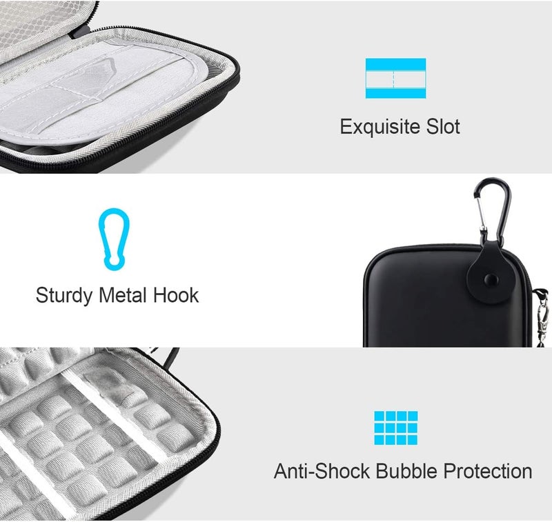 Lacdo Modern versatile shape Hard Drive Carrying Case for Western Digital WD Elements/WD My Passport/WD My Passport Ultra Portable External Hard Drive HDD 1TB 2TB 4TB 5TB USB 3.0 Protective Storage Travel Bag, Black Wide range expanded design - Image 3