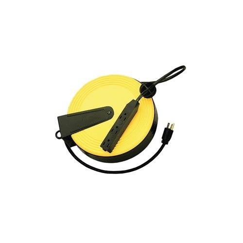 Bayco 30ft Retractable Metal Cord Reel w/3 Outlets - 10amp - Image 2