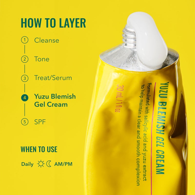 Good Molecules Yuzu Blemish Gel Cream - Lightweight Gel Moisturizer with Salicylic Acid, BHA and Natural Extracts to Target Acne, Even Skin Tone, and Texture - Skin Care for Face - Image 5