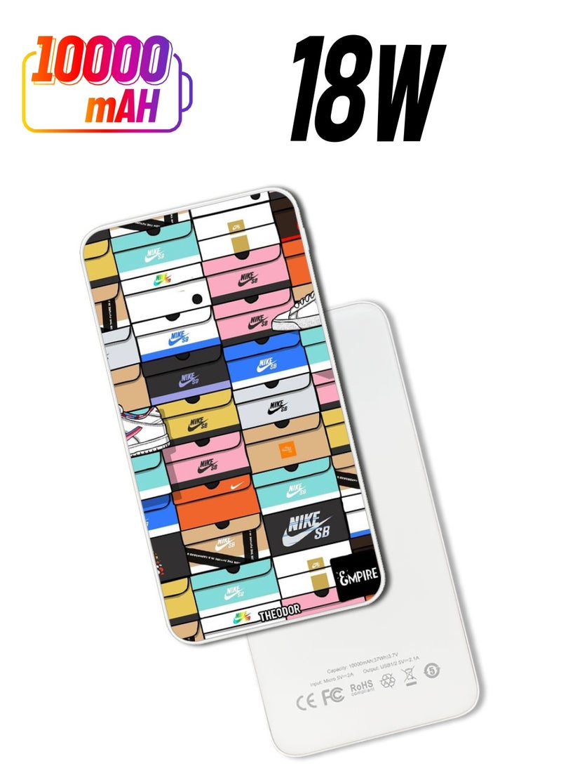 Theodor 10,000 mAh Super Fast Charging Ultra Compact Power Bank with Quick Charge & Power Delivery, Portable Charger For iPhone and Android Boxes - Image 1