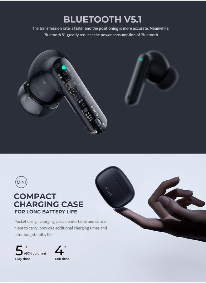 havit - True Wireless Earbuds, Bluetooth In-Ear Headphones with Mic - Image 1
