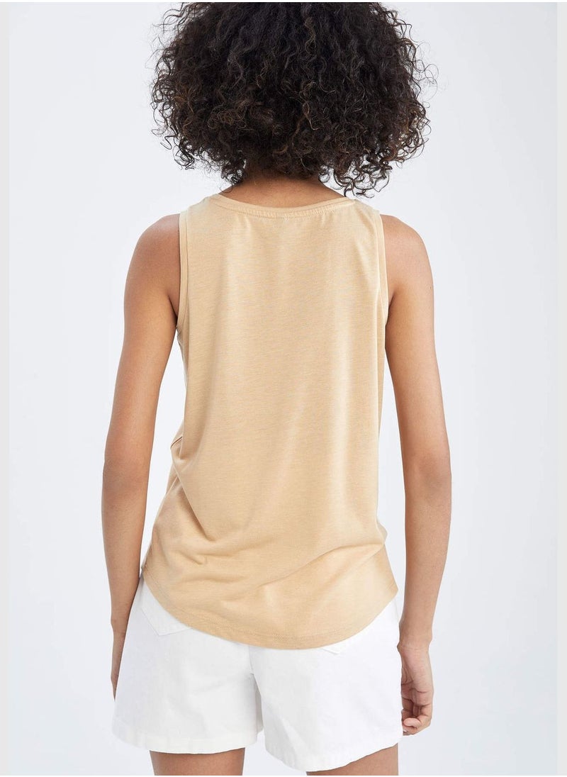 DeFacto Regular Fit Crew Neck Slogan Printed Singlet  - Image 5