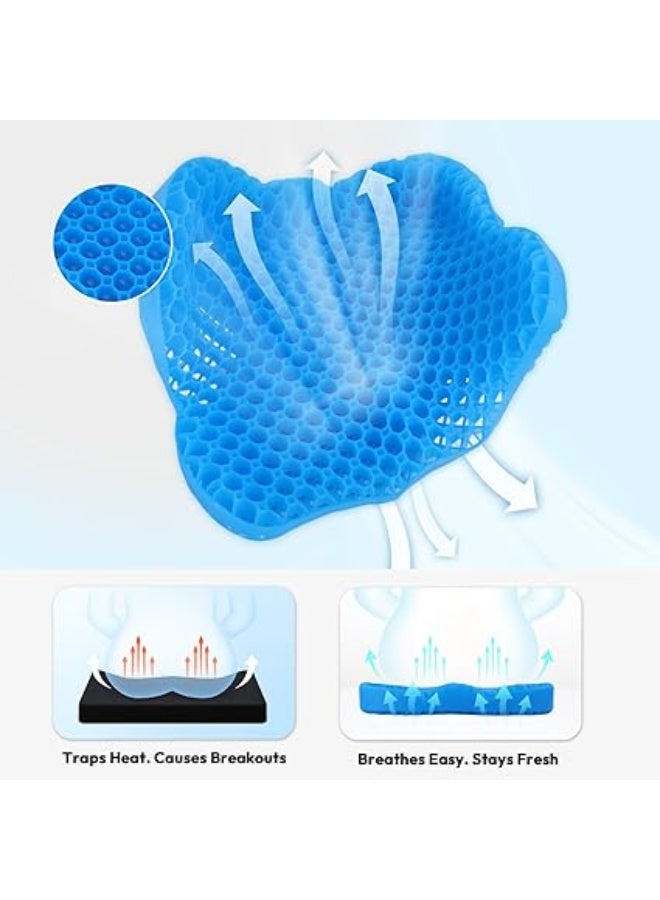 Gel Seat Cushion - Breathable Office Chair Cushion with Honeycomb Design, Comfortable and Great for Long Sitting, Home, Car, and Wheelchair - Size L - Image 2