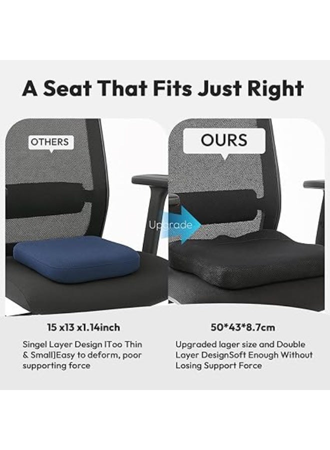 Gel Seat Cushion - Breathable Office Chair Cushion with Honeycomb Design, Comfortable and Great for Long Sitting, Home, Car, and Wheelchair - Size L - Image 3