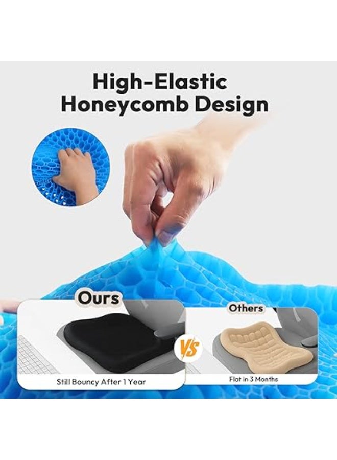 Gel Seat Cushion - Breathable Office Chair Cushion with Honeycomb Design, Comfortable and Great for Long Sitting, Home, Car, and Wheelchair - Size L - Image 4