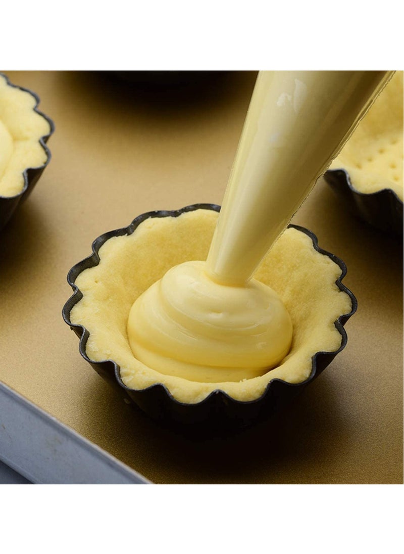 SYOSI Egg Tart Mold 12 Packs Stainless Cupcake Stand Shells Household Baking Heat-Resistant Aluminum Tray Non-Stick Cup  - Image 3
