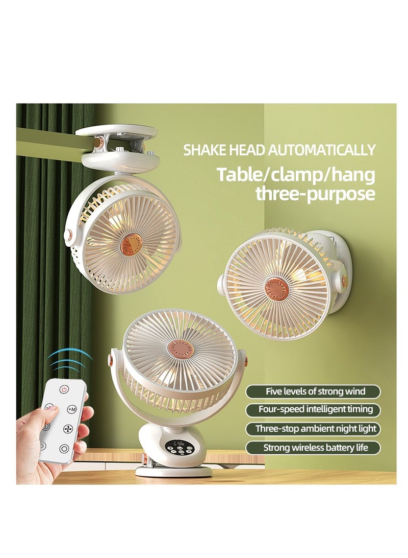 Desk Fan, Table Fan, Rechargeable Fan, Cooling Fan with Remote, Air Circulator Fan, Portable Desktop Fan for Bedroom Home Office Travel, 90°+180° Oscillating Summer Essentials Fan (F2)  - Image 4