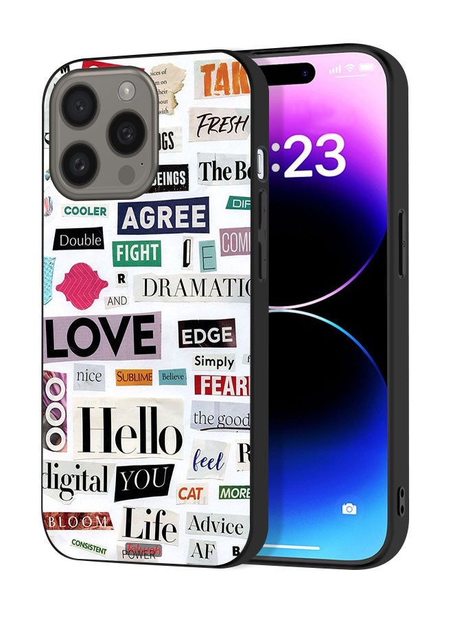 Tolwak Apple iPhone 15 Pro Protective Case Cover Short Quotes Stickers - Image 1