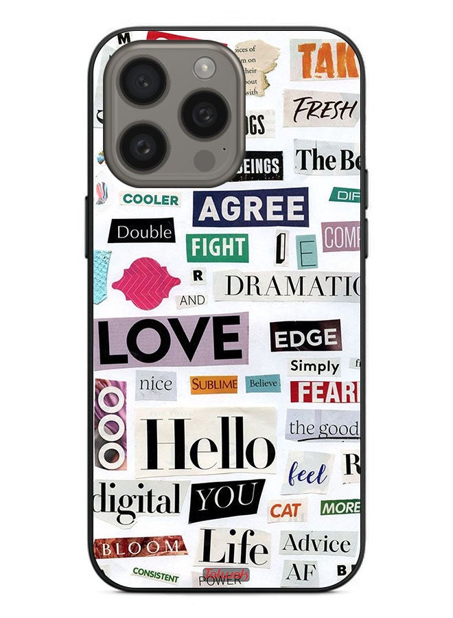 Tolwak Apple iPhone 15 Pro Protective Case Cover Short Quotes Stickers - Image 2