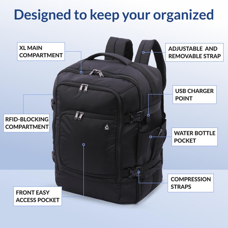 Aerolite AA & Delta Airlines Travel Backpack for Adults - Maximium Size Personal Item Backpack 18Ã¢â‚¬Âx14Ã¢â‚¬Âx9Ã¢â‚¬Â with YKK Zippers | Lightweight & Eco Friendly Shoulder Backpack with USB Charging Port - Image 3