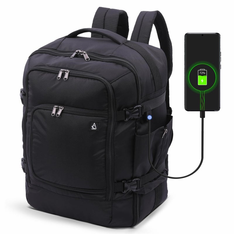 Aerolite AA & Delta Airlines Travel Backpack for Adults - Maximium Size Personal Item Backpack 18Ã¢â‚¬Âx14Ã¢â‚¬Âx9Ã¢â‚¬Â with YKK Zippers | Lightweight & Eco Friendly Shoulder Backpack with USB Charging Port - Image 1