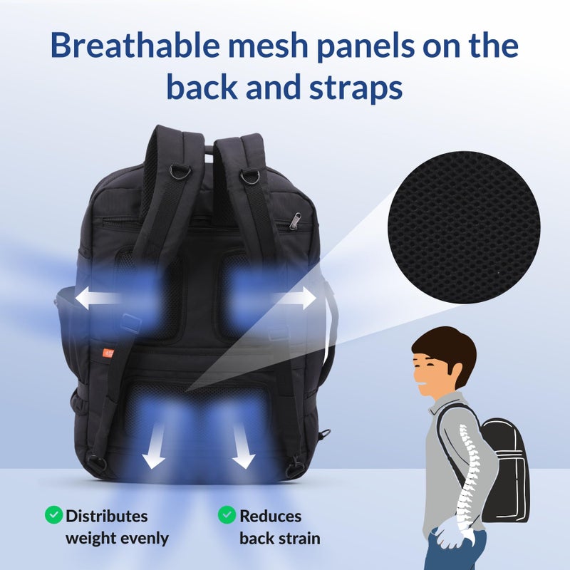Aerolite AA & Delta Airlines Travel Backpack for Adults - Maximium Size Personal Item Backpack 18Ã¢â‚¬Âx14Ã¢â‚¬Âx9Ã¢â‚¬Â with YKK Zippers | Lightweight & Eco Friendly Shoulder Backpack with USB Charging Port - Image 5