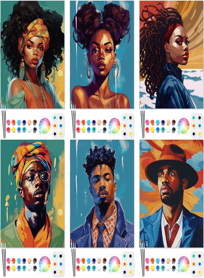 Dinifee 6 Pack Pre Drawn Canvas for Painting Pre Printed Canvas Kit 8 x 10 Inch Stretched Cotton Paint and Sip Set for Adults Couple Party Date Night(Lover) - Image 1