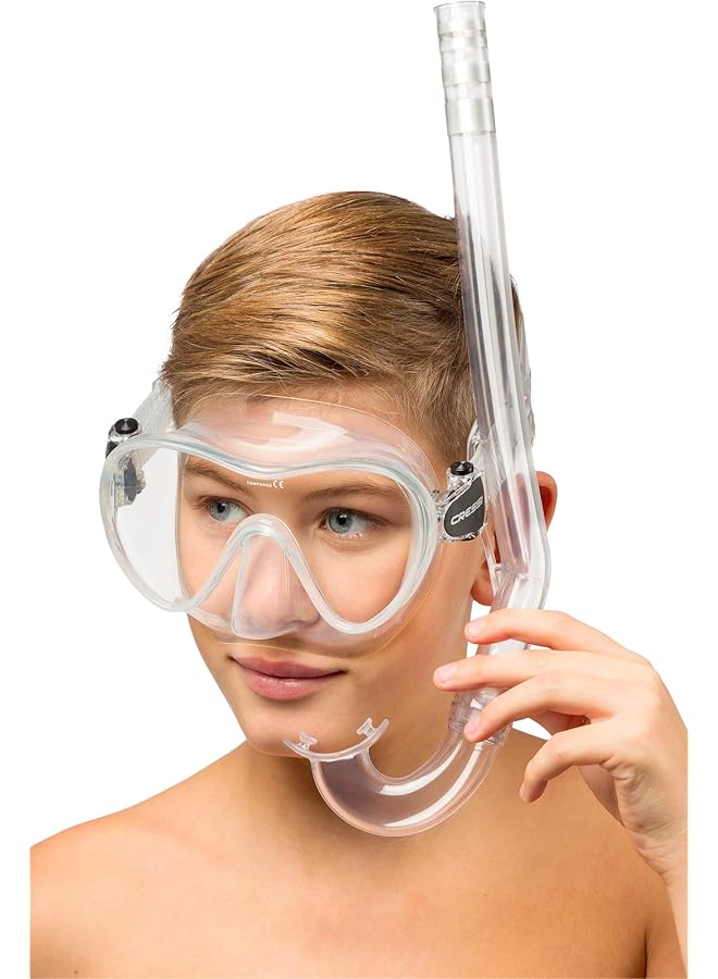 Cressi Minigringo Snorkel Sil. Clear/Tube Clear - Image 3