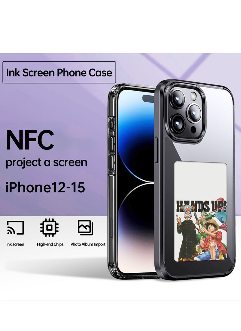 Generic - Smart NFC Ink Phone Case Compatible for iPhone 16 Pro Max, Customizable E-Ink Screen DIY Images Long-Lasting Display Fast Transmission (Black) - Image 1