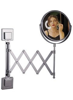 Home Pro Home Pro Wall-Mounted Makeup Mirror - 1X + 5X Magnification Universal Rotating System Double Sided Makeup Mirrors Double Sided Extendable Makeup Mirror 360-degree adjustable magnifying Makeup  - Image 2