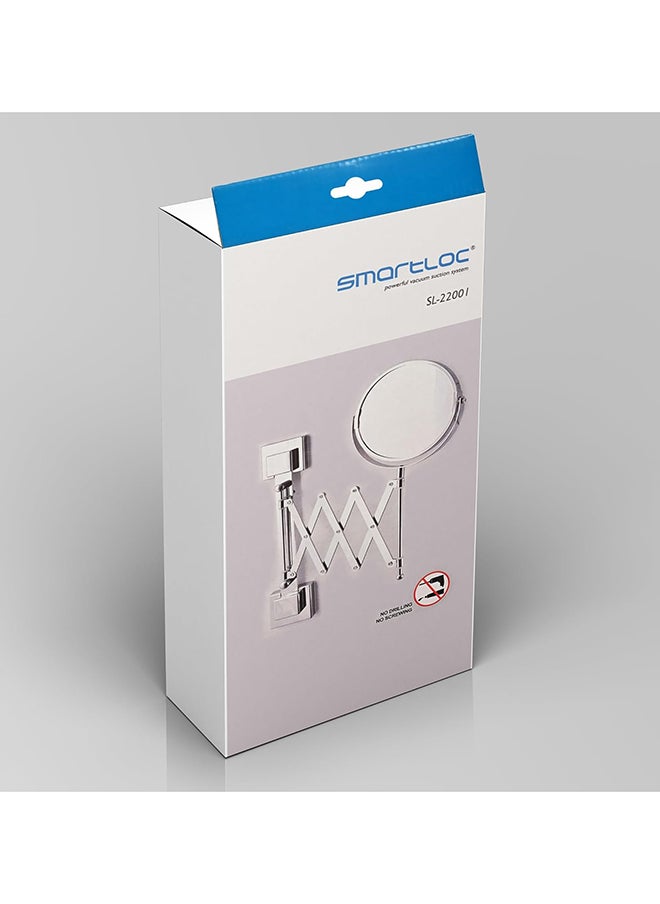 Home Pro مرآة مكياج مثبتة على الحائط من هوم برو - تكبير 1X + 5X نظام دوار عالمي مزدوج الجوانب مرآة مكياج مزدوجة الجوانب مرآة مكياج قابلة للإطالة 360 درجة مع تكبير قابل للتعديل  - Image 3