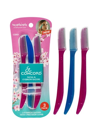 CONCORD Facial and Eyebrow Razors for Women, 3 Eyebrow Razors with 1 Precision Cover, multipurpose Facial Razors | Peach Fuzz Removal, Eyebrow Shaping and Exfoliator | Women Facial Razor - pzsku/ZDD801998526F8E74313CZ/45/1750489320/a3672034-8f8e-4400-8425-05d61bc209fe
