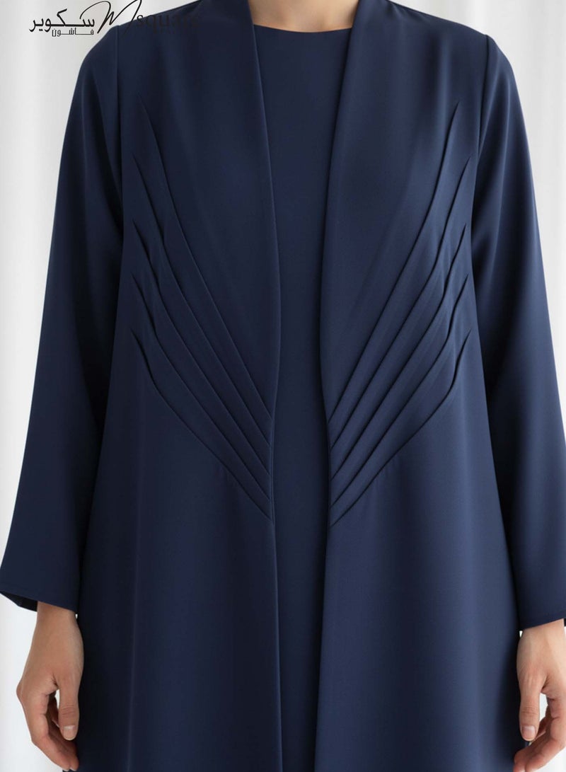 MSquare Fashion The Sunburst Blue Pleat Abaya - Image 2