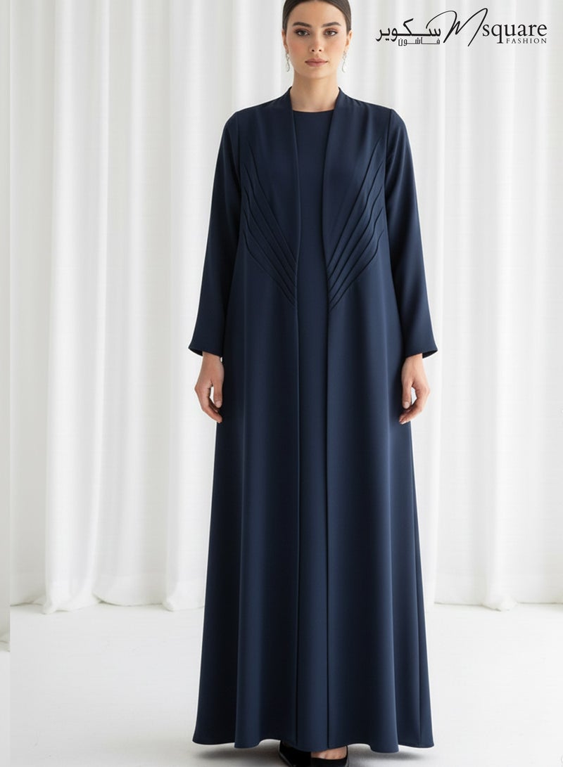 MSquare Fashion The Sunburst Blue Pleat Abaya - Image 1