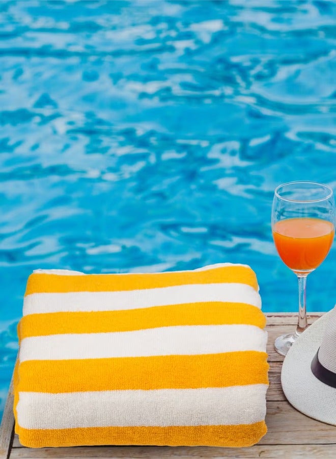 2-Pieces Oversized Beach Towels Extra Large 100% Cotton Summer Pool Cabana Stripe Highly Absorbent And Soft Towel 90x180cm - Image 4