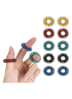NQOOH Sensory Fidget Rings Set for Stress and Anxiety Relief with 10 Unique Pieces for Finger Massage and Focus Enhancement  - Image 1