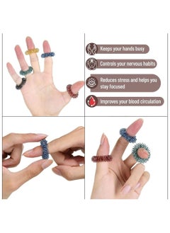 NQOOH Sensory Fidget Rings Set for Stress and Anxiety Relief with 10 Unique Pieces for Finger Massage and Focus Enhancement  - Image 5