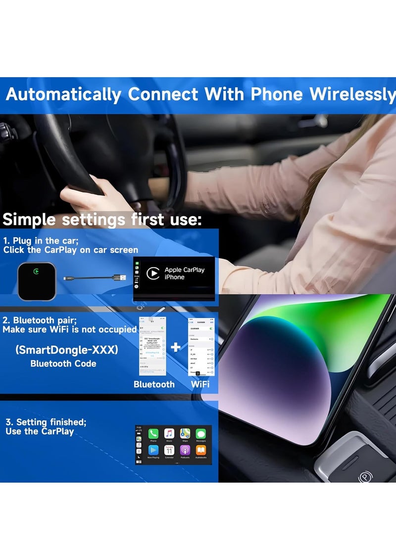 Generic Wireless CarPlay Adapter for iPhone – Stable, Fast for Car Factory Wired to Wireless Carplay Dongle Carplaybox-No Latency for Apple iOS 10+ to Car Screen w/USB C, A (Space Gray)  - Image 4